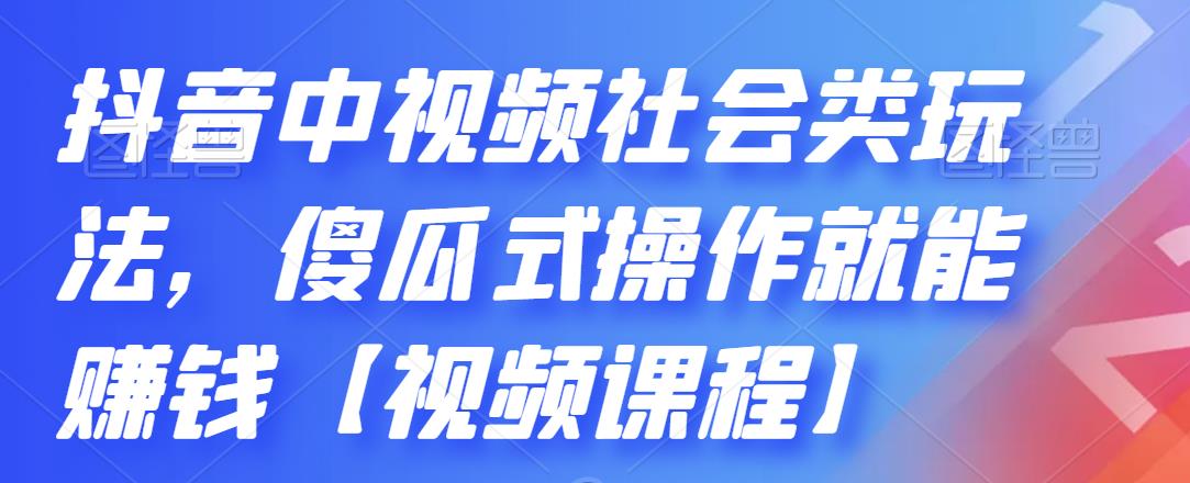 抖音中视频社会类玩法，傻瓜式操作就能赚钱【视频课程】-徐哥轻创网