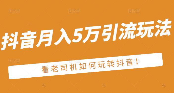 老古董·抖音月入5万引流玩法，看看老司机如何玩转抖音(附赠：抖音另类引流思路)-徐哥轻创网