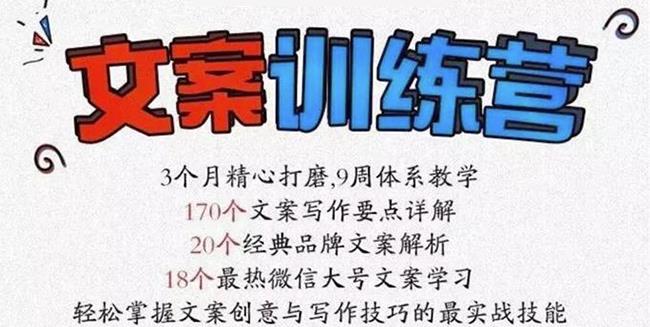 龙小天《文案训练营》全面系统解决文案写作难题！-徐哥轻创网