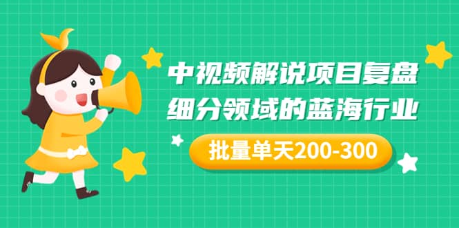 某付费文章：中视频解说项目复盘：细分领域的蓝海行业 批量单天200-300收益-徐哥轻创网