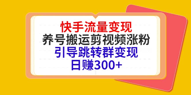 快手流量变现，养号搬运剪视频涨粉，引导跳转群变现日赚300-徐哥轻创网