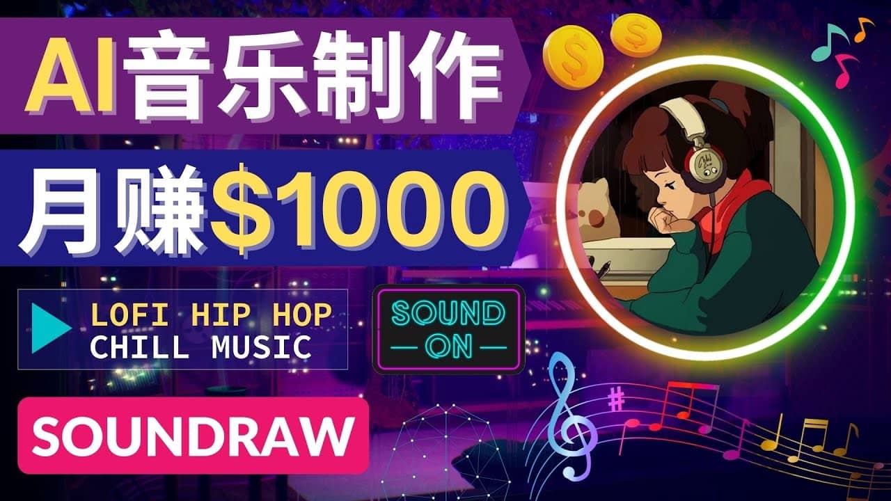 无需任何音乐基础： 使用AI软件制作Lofi Hip Hop Chill Music 月赚1000美元-徐哥轻创网