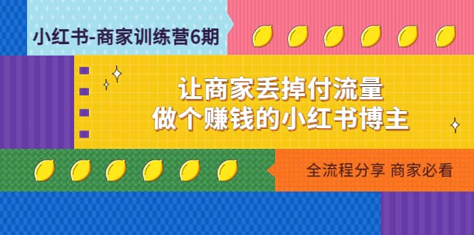 小红书-商家训练营12期：让商家丢掉付流量-徐哥轻创网