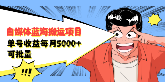 自媒体蓝海搬运项目，价值680元-徐哥轻创网