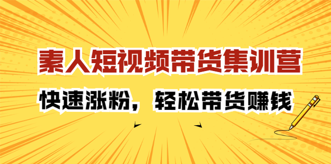 素人短视频带货集训营：快速涨粉，轻松带货赚钱-徐哥轻创网