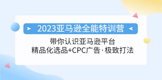 2023亚马逊全能特训营：玩转亚马逊平台 精品化·选品 CPC广告·极致打法-徐哥轻创网