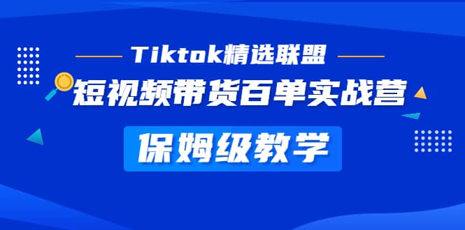 Tiktok精选联盟·短视频带货百单实战营 保姆级教学 快速成为Tiktok带货达人-徐哥轻创网