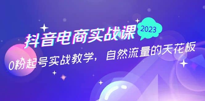 抖音电商实战课：0粉起号实战教学，自然流量的天花板（2月19最新）-徐哥轻创网