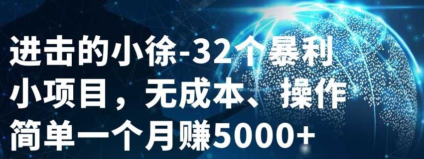 32个小项目，无成本、操作简单-徐哥轻创网