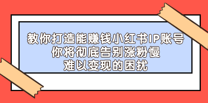 教你打造能赚钱小红书IP账号，了解透彻小红书的真正玩法-徐哥轻创网