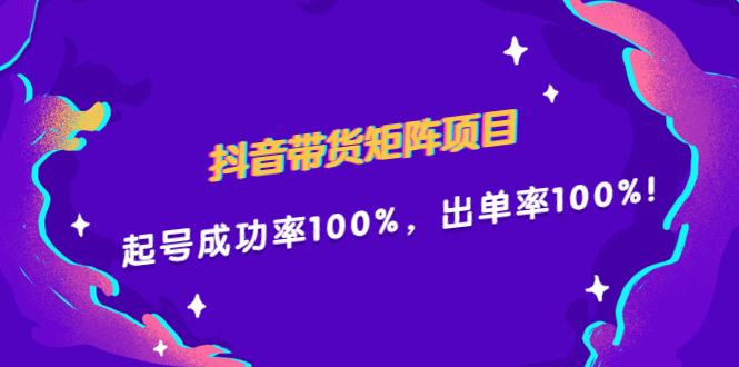 抖音带货矩阵项目，起号成功率100%，出单率100%！-徐哥轻创网