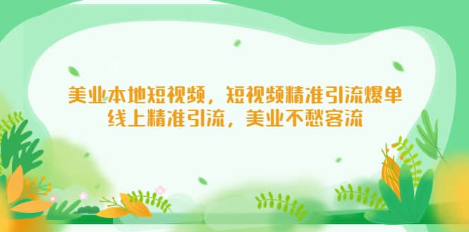 美业本地短视频，短视频精准引流爆单，线上精准引流，美业不愁客流-徐哥轻创网