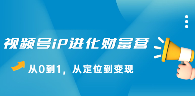 视频号iP进化财富营第1期，21天从0到1，从定位到变现-徐哥轻创网