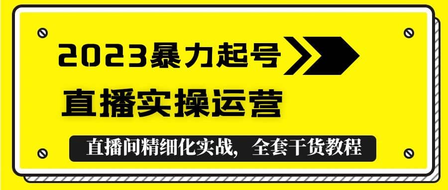 2023暴力起号 直播实操运营，全套直播间精细化实战，全套干货教程-徐哥轻创网