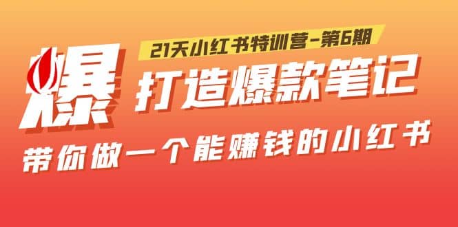 21天小红书特训营-第6期，打造爆款笔记，带你做一个能赚钱的小红书-徐哥轻创网