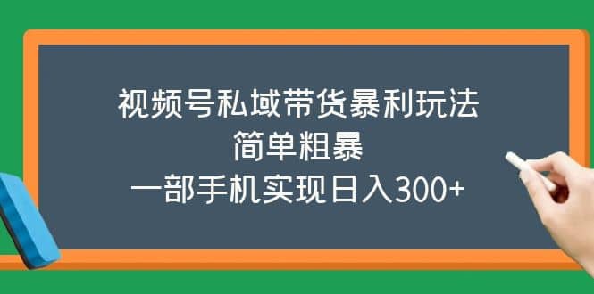 视频号私域带货暴利玩法，简单粗暴-徐哥轻创网