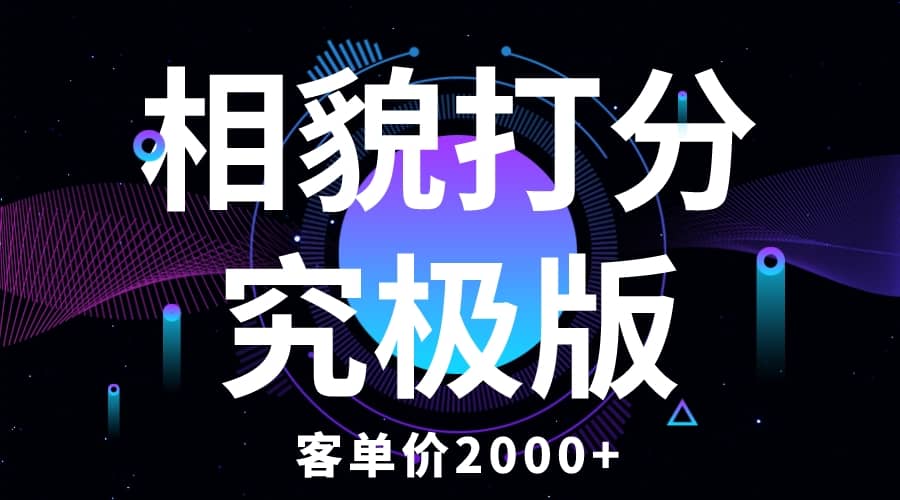 相貌打分究极版，客单价2000 纯新手小白就可操作的项目-徐哥轻创网