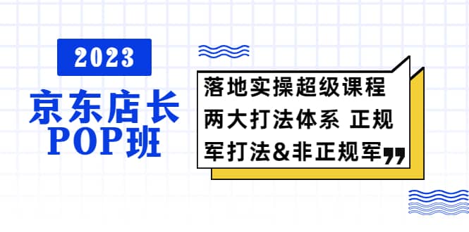 2023京东店长·POP班 落地实操超级课程 两大打法体系 正规军-徐哥轻创网