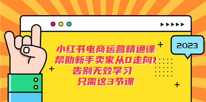 小红书电商·运营精通课，帮助新手卖家从0走向1 告别无效学习（7节视频课）-徐哥轻创网