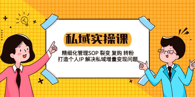 私域实战课程：精细化管理SOP 裂变 复购 转粉 打造个人IP 私域增量变现问题-徐哥轻创网