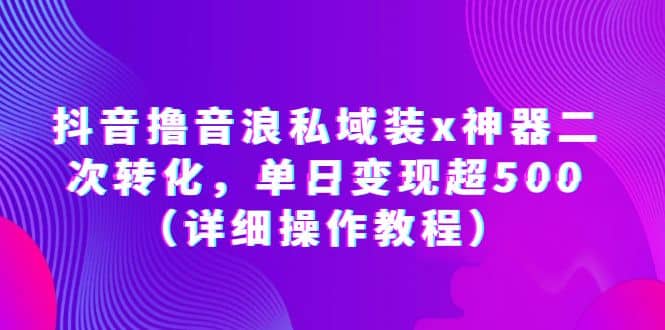 抖音撸音浪私域装x神器二次转化，单日变现超500（详细操作教程）-徐哥轻创网