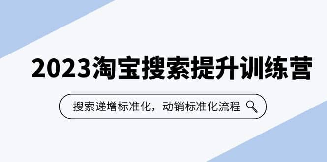 2023淘宝搜索-提升训练营，搜索-递增标准化，动销标准化流程（7节课）-徐哥轻创网