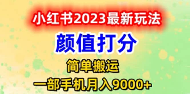 最新小红书颜值打分玩法，日入300 闭环玩法-徐哥轻创网