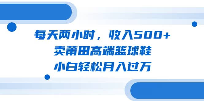 每天两小时，收入500 ，卖莆田高端篮球鞋，小白轻松月入过万（教程 素材）-徐哥轻创网