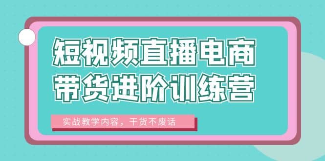 短视频直播电商带货进阶训练营：实战教学内容，干货不废话-徐哥轻创网