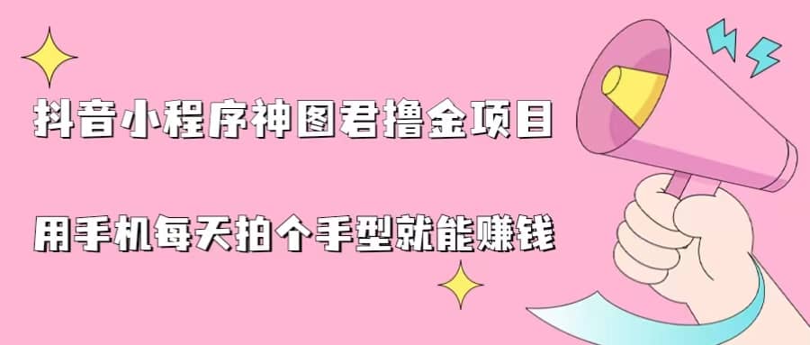 抖音小程序神图君撸金项目，用手机每天拍个手型挂载一下小程序就能赚钱-徐哥轻创网