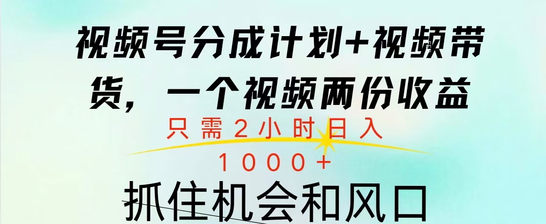 视频号橱窗带货， 10分钟一个视频， 2份收益，日入1000+-徐哥轻创网