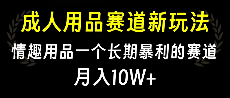 大人用品赛道新玩法，情趣用品一个长期暴利的赛道，月入10W+-徐哥轻创网