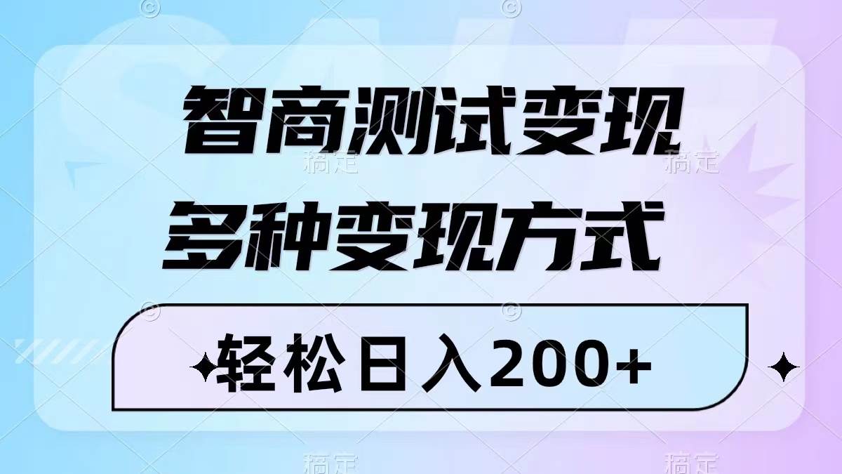 智商测试变现，轻松日入200 ，几分钟一个视频，多种变现方式（附780G素材）-徐哥轻创网